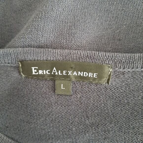 ERIC ALEXANDRE Cardigan Button Down Fine Knit Navy Sz L - Picture 7 of 7